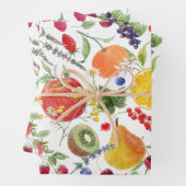 Kleurrijk Waterverf Fruit- en baardpatroon Inpakpapier Vel (In situ)