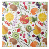 Kleurrijk Waterverf Fruit- en baardpatroon Tegeltje (Voorkant)