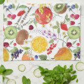 Kleurrijk Waterverf Fruit- en baardpatroon Theedoek (Gevouwen)