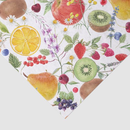 Kleurrijk Waterverf Fruit- en baardpatroon Tissuepapier (Detail)
