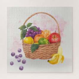 Kleurrijk Waterverf Kunstwerk met Fruitmand Legpuzzel