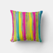 Kleurrijk Waterverf Kwastpatroon Kussen (Voorkant)