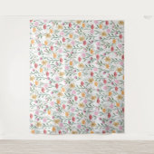 Kleurrijk Waterverf Ontwerp van Wilde Bloemen Wandkleed (Voorkant)