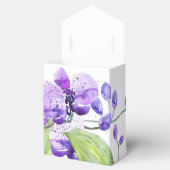 Kleurrijk waterverf orchidee ontwerp met monogram bedankdoosjes (Geopend)