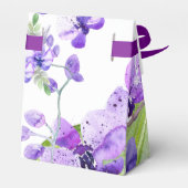 Kleurrijk waterverf orchidee ontwerp met monogram bedankdoosjes (Achterkant)
