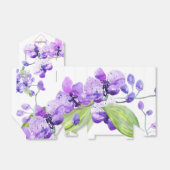 Kleurrijk waterverf-orchideeontwerp met monogram bedankdoosjes (Uitgevouwen)