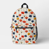 Kleurrijk waterverf papaver patroon bedrukte rugzak (Voorkant)