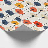 Kleurrijk waterverf papaver patroon cadeaupapier (Hoek)