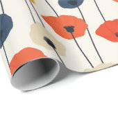 Kleurrijk waterverf papaver patroon cadeaupapier (Rol Hoek)
