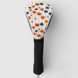 Kleurrijk waterverf papaver patroon golfheadcover
