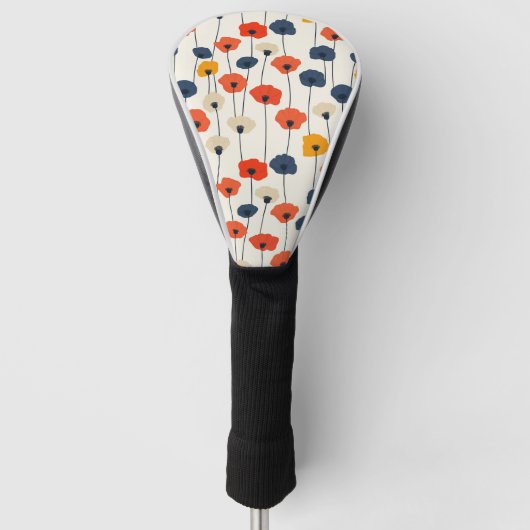 Kleurrijk waterverf papaver patroon golfheadcover (Voorkant)