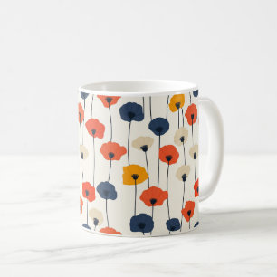 Kleurrijk waterverf papaver patroon koffiemok