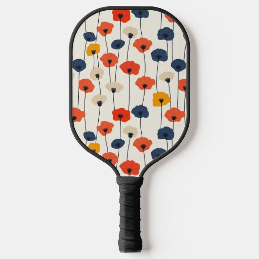 Kleurrijk waterverf papaver patroon pickleball paddle (Voorkant)