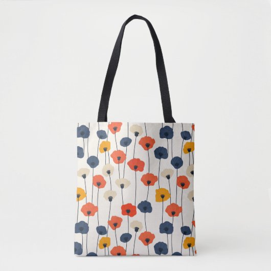 Kleurrijk waterverf papaver patroon tote bag (Voorkant)