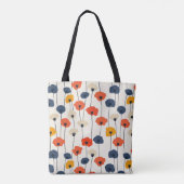 Kleurrijk waterverf papaver patroon tote bag (Achterkant)