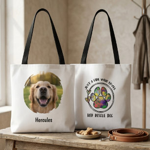 Kleurrijk Waterverf Reddingshond Meisje Tote Bag