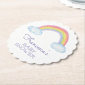 Kleurrijk Waterverf RegenboogBaby shower Kartonnen Onderzetters (Gekanteld)