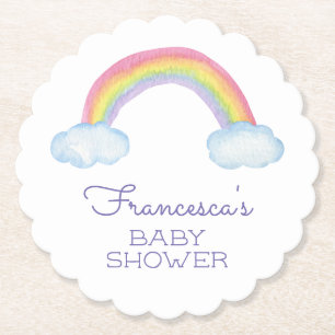 Kleurrijk Waterverf RegenboogBaby shower Kartonnen Onderzetters