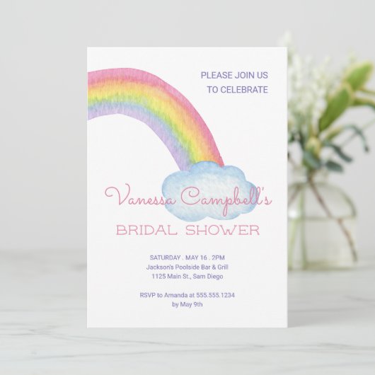 Kleurrijk Waterverf RegenboogVrijgezellenfeest Kaart (Staand voorkant)