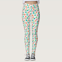 Kleurrijk Waterverf Stippenpatroon Leggings