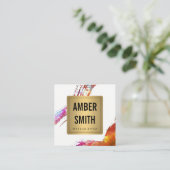 Kleurrijk Waterverf Verf het goudkleurige etiket Vierkante Visitekaartje (Staand voorkant)