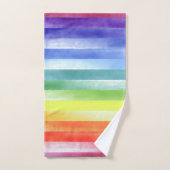 Kleurrijk Waterverf Verticaal regenboogpatroon | Bad Handdoek (Handdoek)