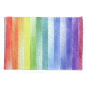 Kleurrijk Waterverf Verticaal regenboogpatroon | Kussensloop (Achterkant-Links)