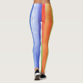 Kleurrijk Waterverf Verticaal regenboogpatroon | Leggings (Achterkant)