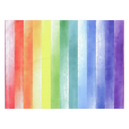 Kleurrijk Waterverf Verticaal regenboogpatroon | Tafelkleed (Voorkant (Horizontaal))