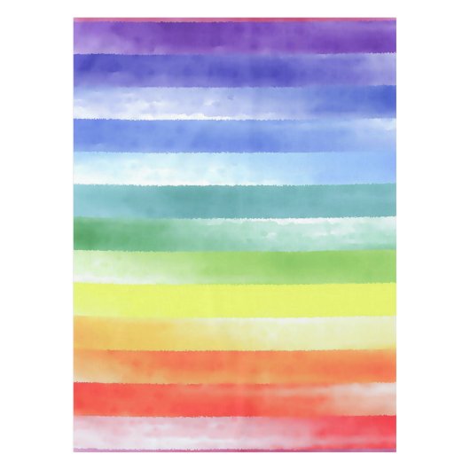 Kleurrijk Waterverf Verticaal regenboogpatroon | Tafelkleed (Voorkant)