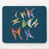 Kleurrijk waterverf vlinder muismat (Voorkant)