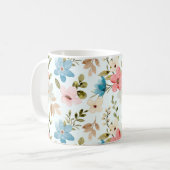 Kleurrijk Waterverf Wildbloemen Patroon Koffiemok (Voorkant links)