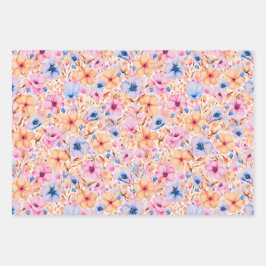 Kleurrijk Waterverf Wilde Bloemen Bloemmotief Inpakpapier Vel