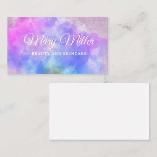 kleurrijk waterverf wolk visitekaartje (Voorkant / Achterkant)