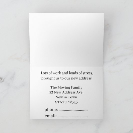 Kleurrijk waterverfhuis Nieuw adreskaart Aankondiging (Binnen)