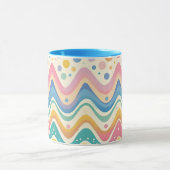 Kleurrijk Wavy Chevron Zigzag patroon Mok (Midden)