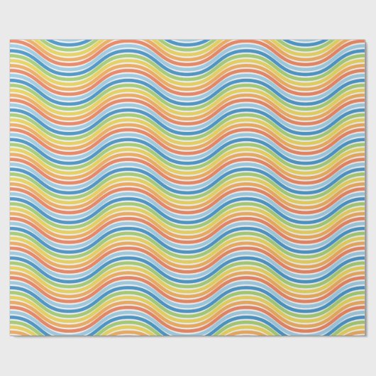 Kleurrijk Wavy Lines Verpakkingspapier Cadeaupapier (Vlak)