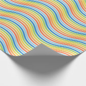 Kleurrijk Wavy Lines Verpakkingspapier Cadeaupapier (Hoek)