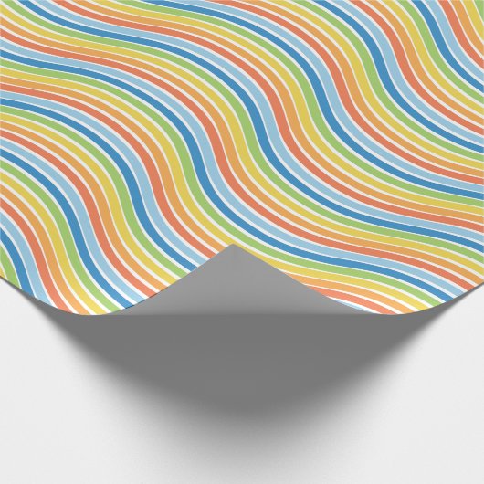 Kleurrijk Wavy Lines Verpakkingspapier Cadeaupapier (Hoek)