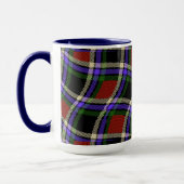 Kleurrijk Wavy Tartan Patroon Groen Rood Paars Wit Mok (Links)