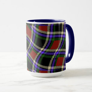 Kleurrijk Wavy Tartan Patroon Groen Rood Paars Wit Mok