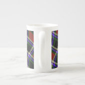 Kleurrijk Wavy Tartan Patroon Groen Rood Paars Wit Porselein Kop (Achterkant)