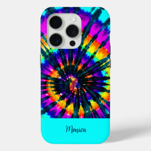 KLEURRIJK WEB GEÏNSPIREERD STROPDAS-KLEURSTOF ONTW iPhone 15 PRO CASE