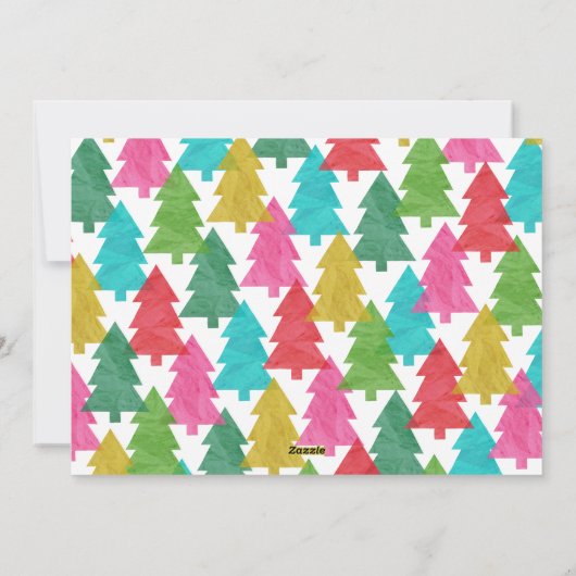 Kleurrijk Weefseldocument Horizontale Kerstmisfoto Feestdagenkaart (Achterkant)