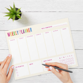 Kleurrijk Weekplanner Bureaublad Notitieblok