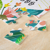 Kleurrijk Wees Dapper Citaat Bloemen Legpuzzel (Zijkant)
