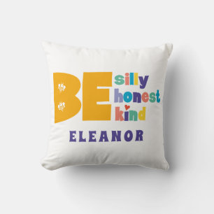 Kleurrijk Wees gek Eerlijk Aardig Inspirerend Kussen