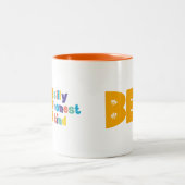 Kleurrijk Wees gek Eerlijk Aardig Inspirerend Tweekleurige Koffiemok (Center)