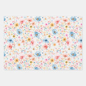Kleurrijk weide wilde bloemen patroon boho elegant inpakpapier vel (Voorkant)