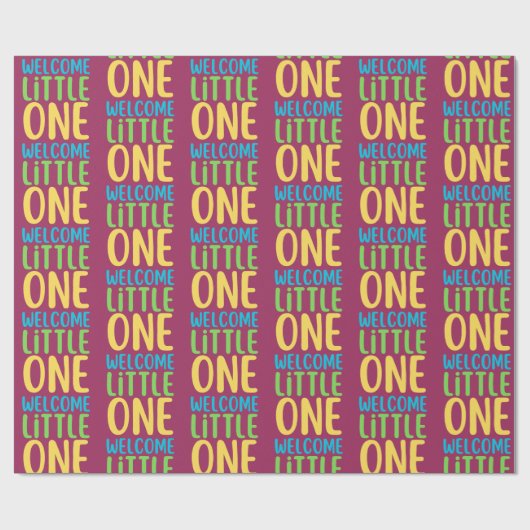 Kleurrijk "Welcome Little One" Baby shower Cadeaupapier (Vlak)